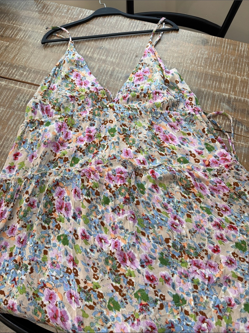 Floral Tiered Mini Dress - Pink Multi